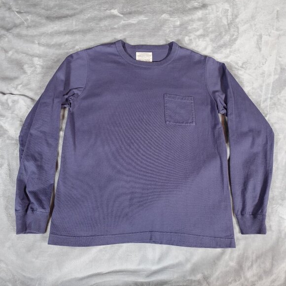 Full Count Japan Long Sleeve Pocket T Shirt Mens 38 (Fits M) Cropped Fit Purple